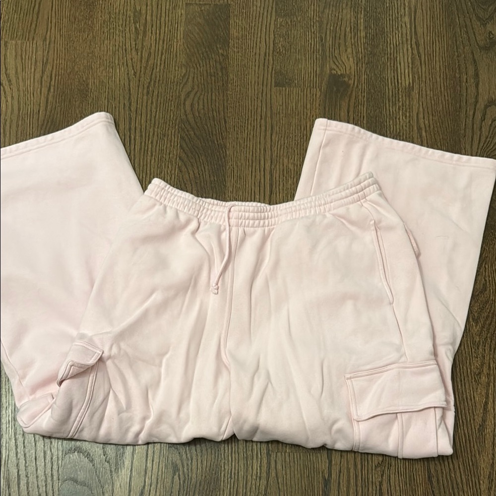 Skims Light Pink Cargo Sweatpants